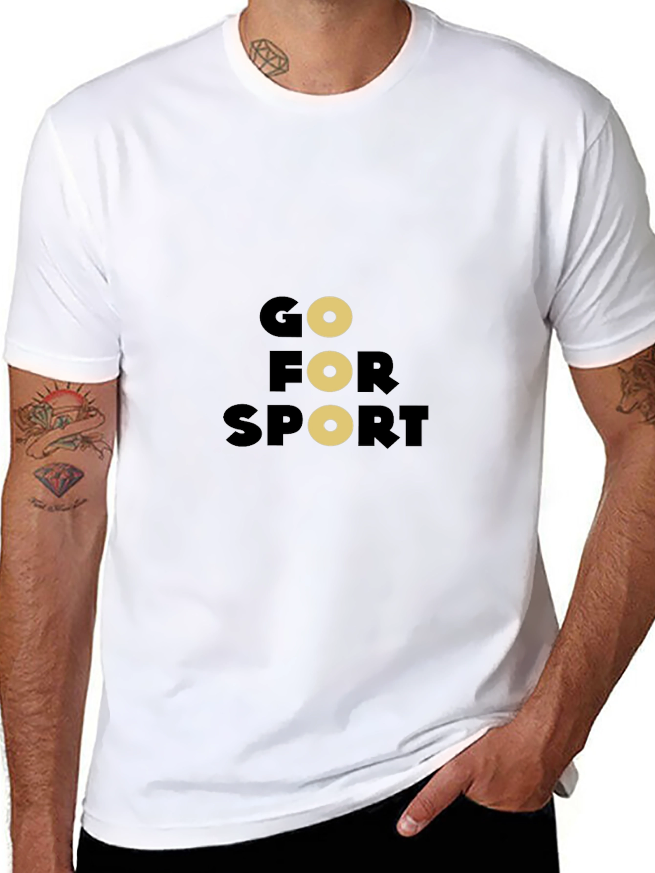 Go For Sport Black Graphic Tee
