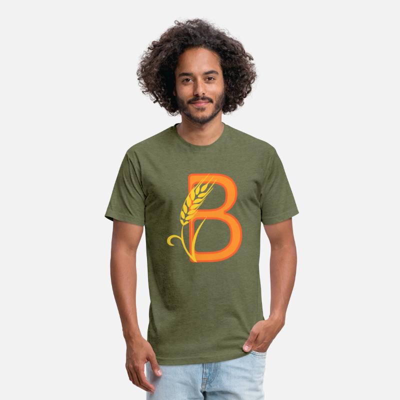 Capital letter B monogram with wheat ear