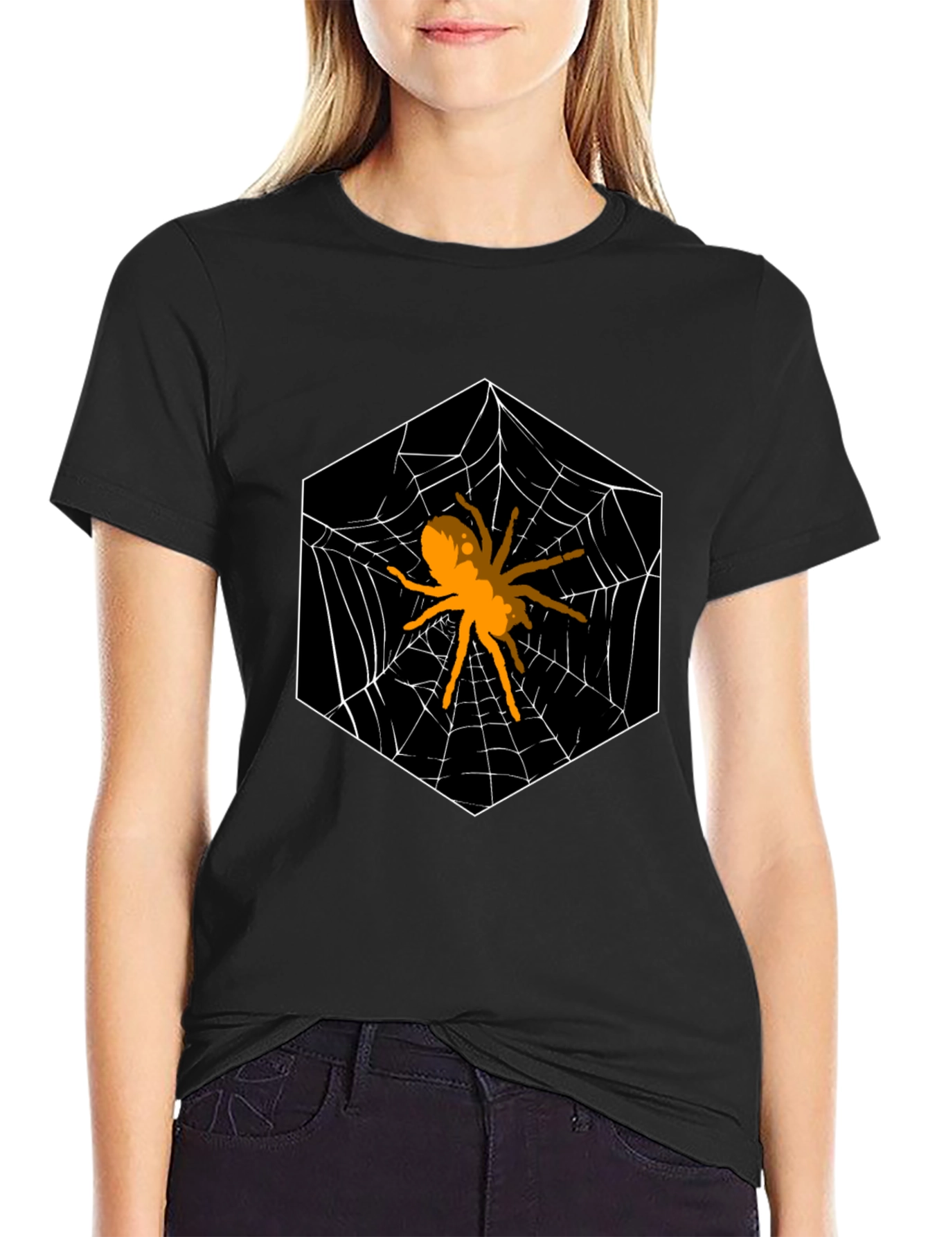 Spider Web Hexagon Graphic T-Shirt