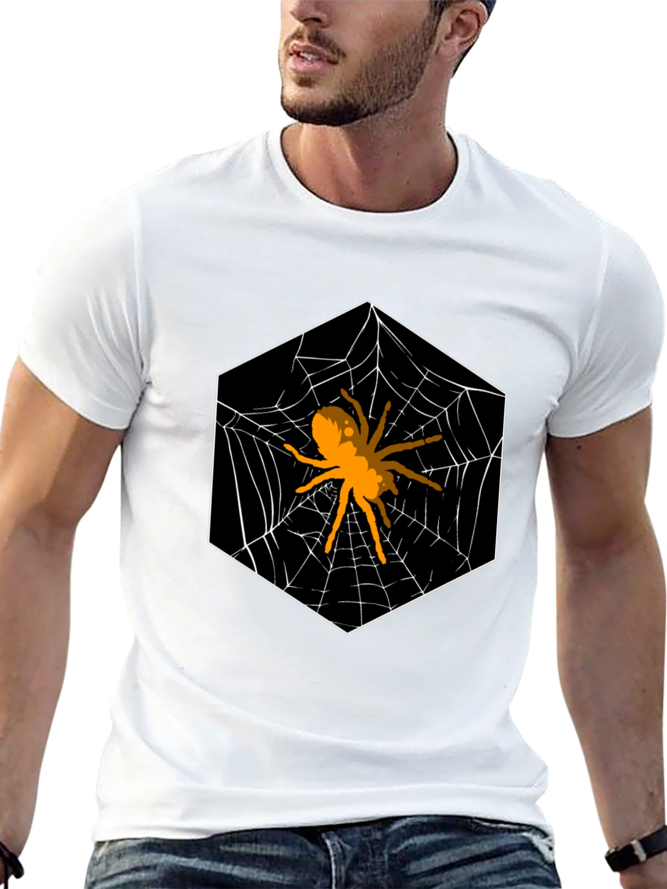 Spider Web Hexagon Graphic T-Shirt