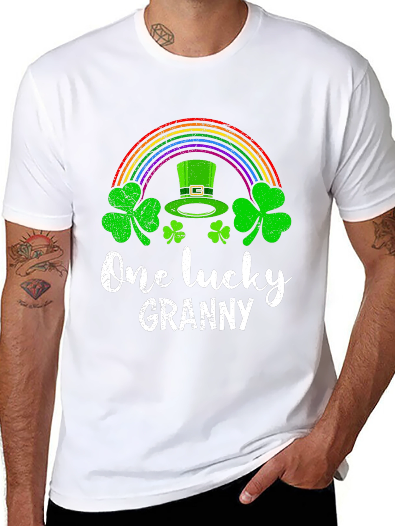 Lucky Granny T-Shirt St. Patricks Day Rainbow Shamrock