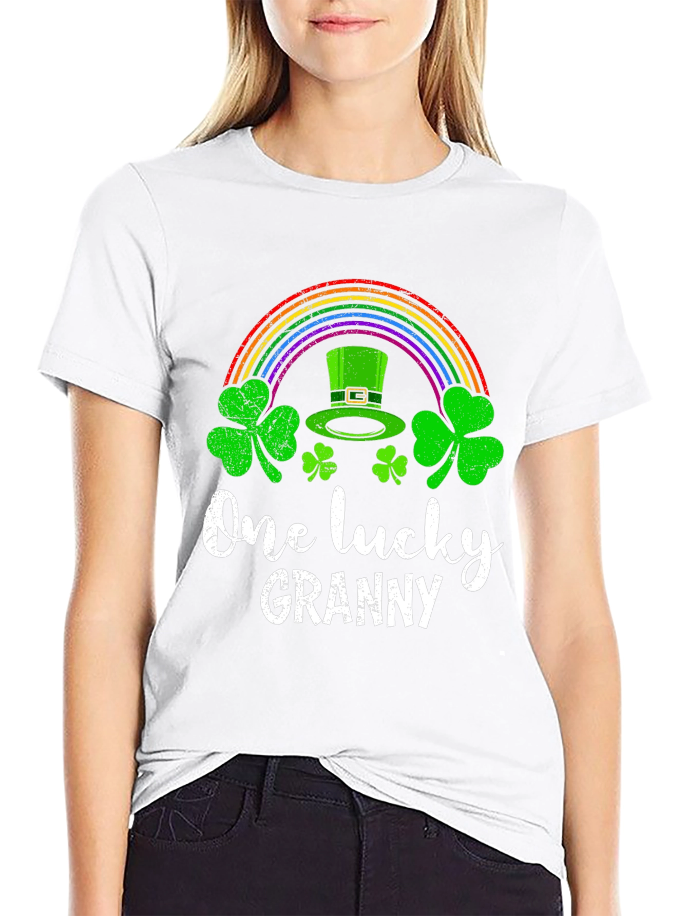 Lucky Granny T-Shirt St. Patricks Day Rainbow Shamrock