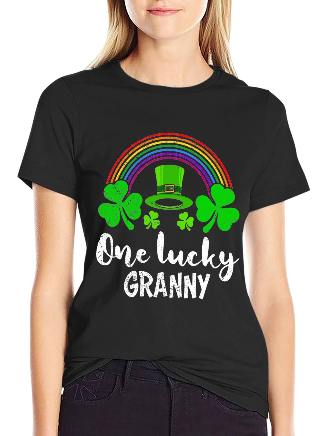 Lucky Granny T-Shirt St. Patricks Day Rainbow Shamrock