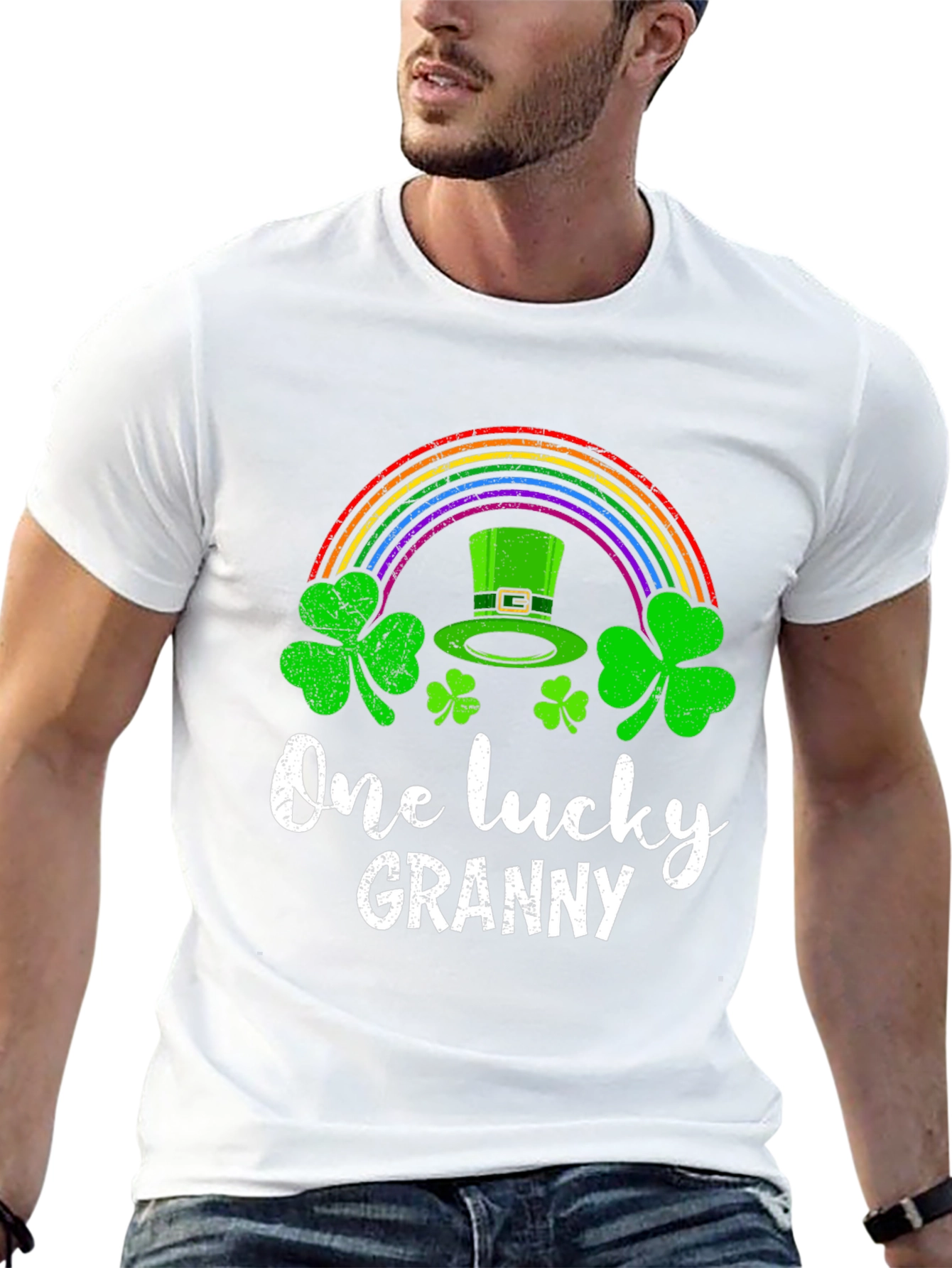 Lucky Granny T-Shirt St. Patricks Day Rainbow Shamrock