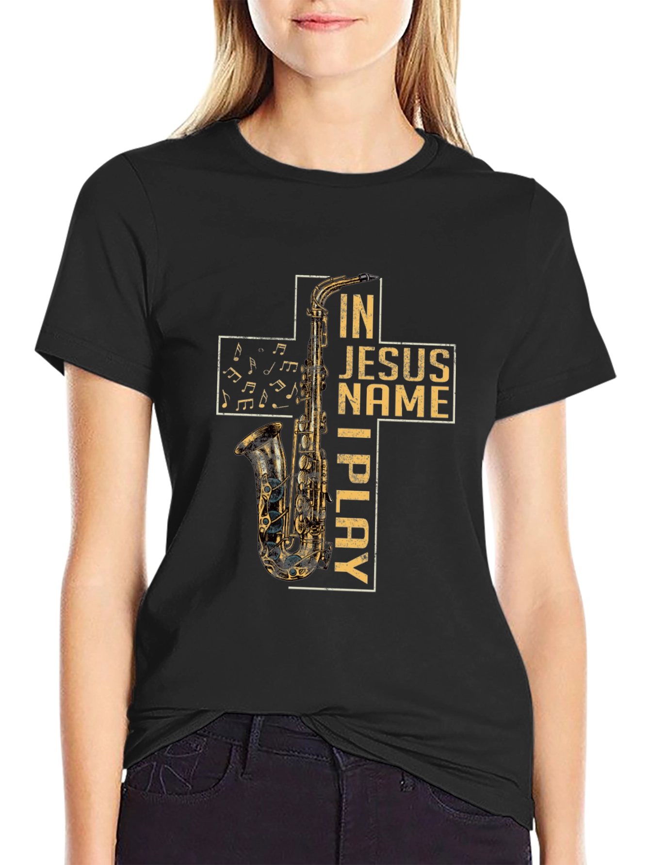 In Jesus Name I Play Saxophone T-Shirt