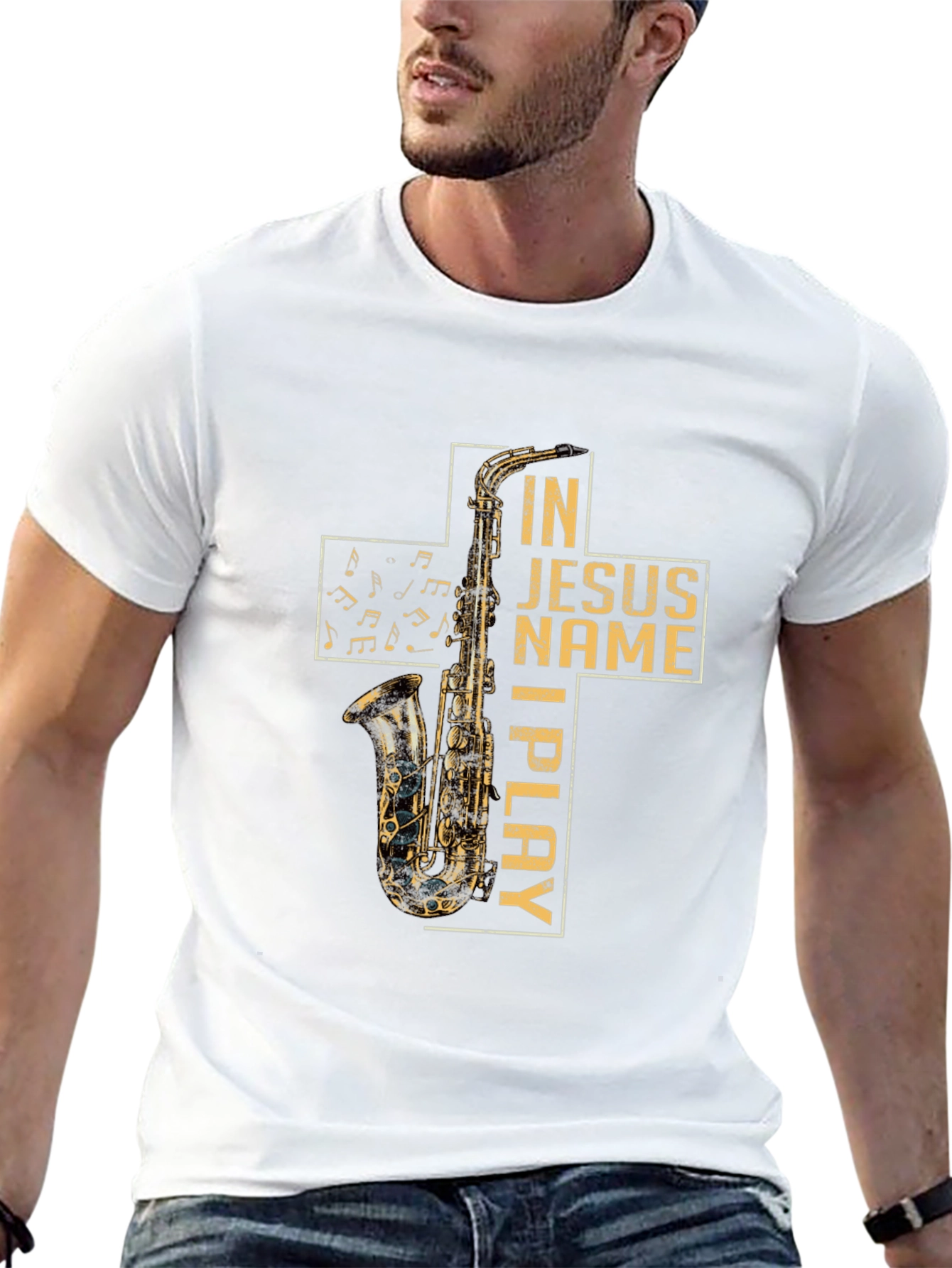 In Jesus Name I Play Saxophone T-Shirt