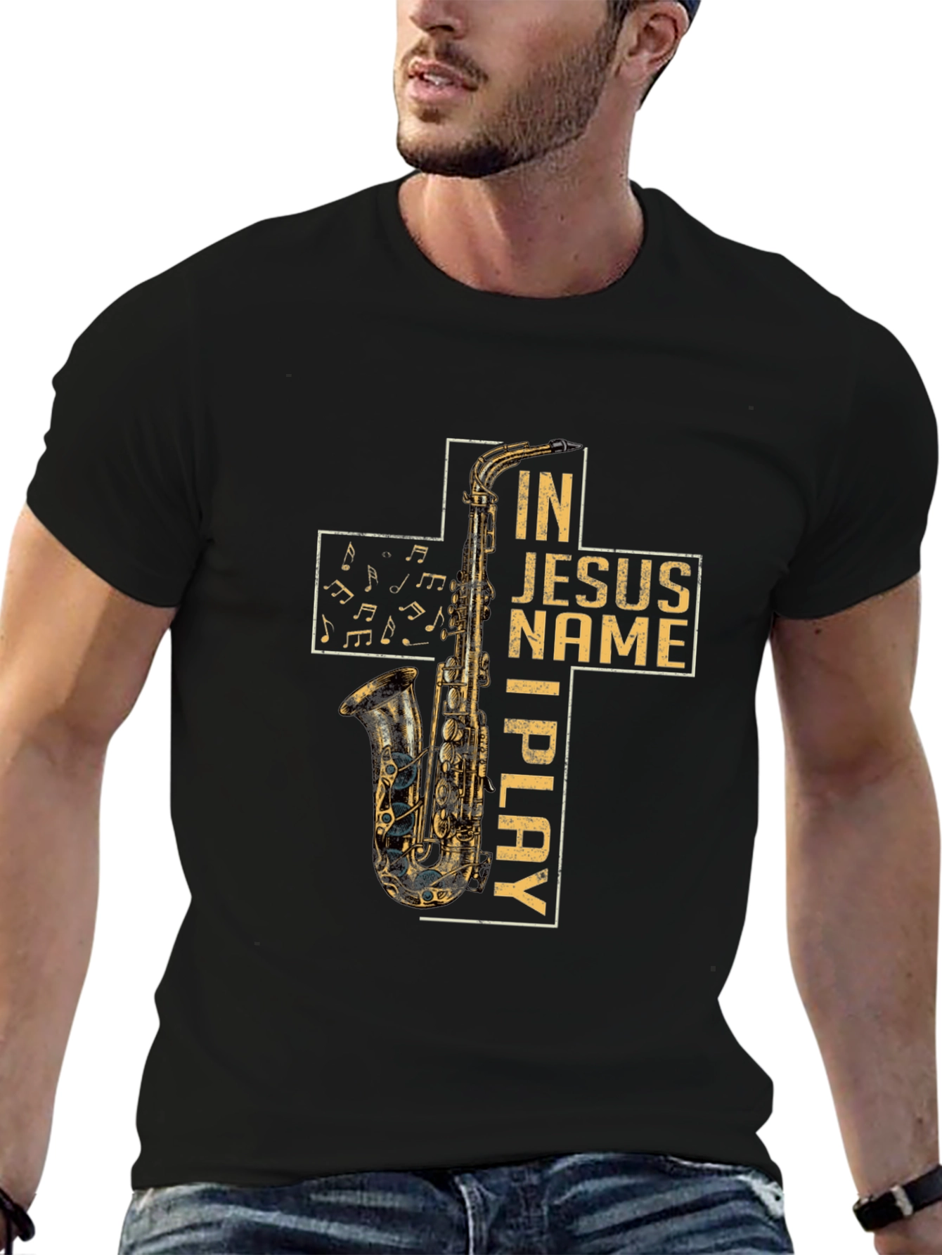 In Jesus Name I Play Saxophone T-Shirt