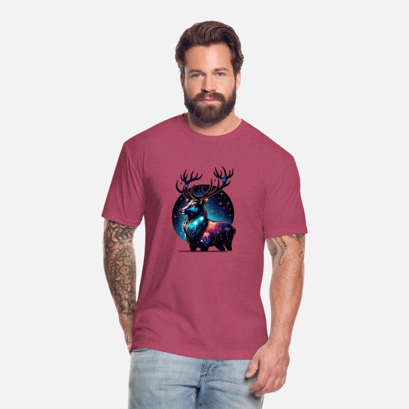 Celestial Stag with Cosmic Night Sky