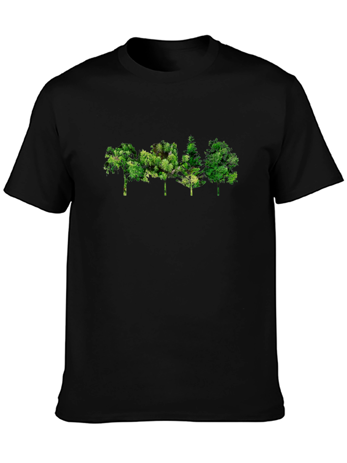 Mens Black Tree Graphic Tee - Nature Inspired Design