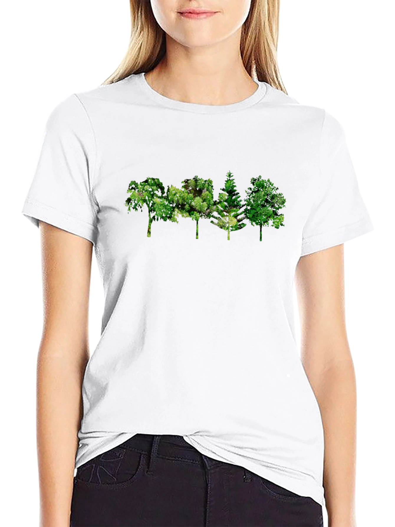 Mens Black Tree Graphic Tee - Nature Inspired Design