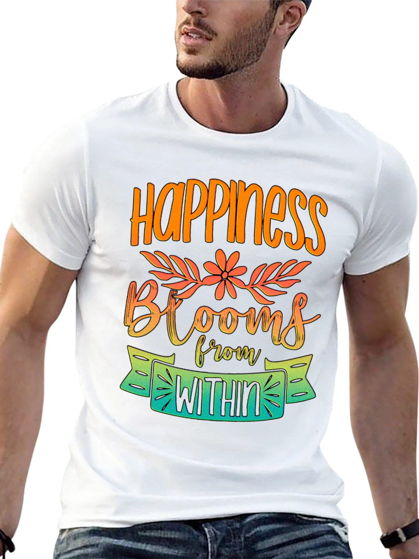 Happiness Blooms Within Graphic Tee - Positive Vibes