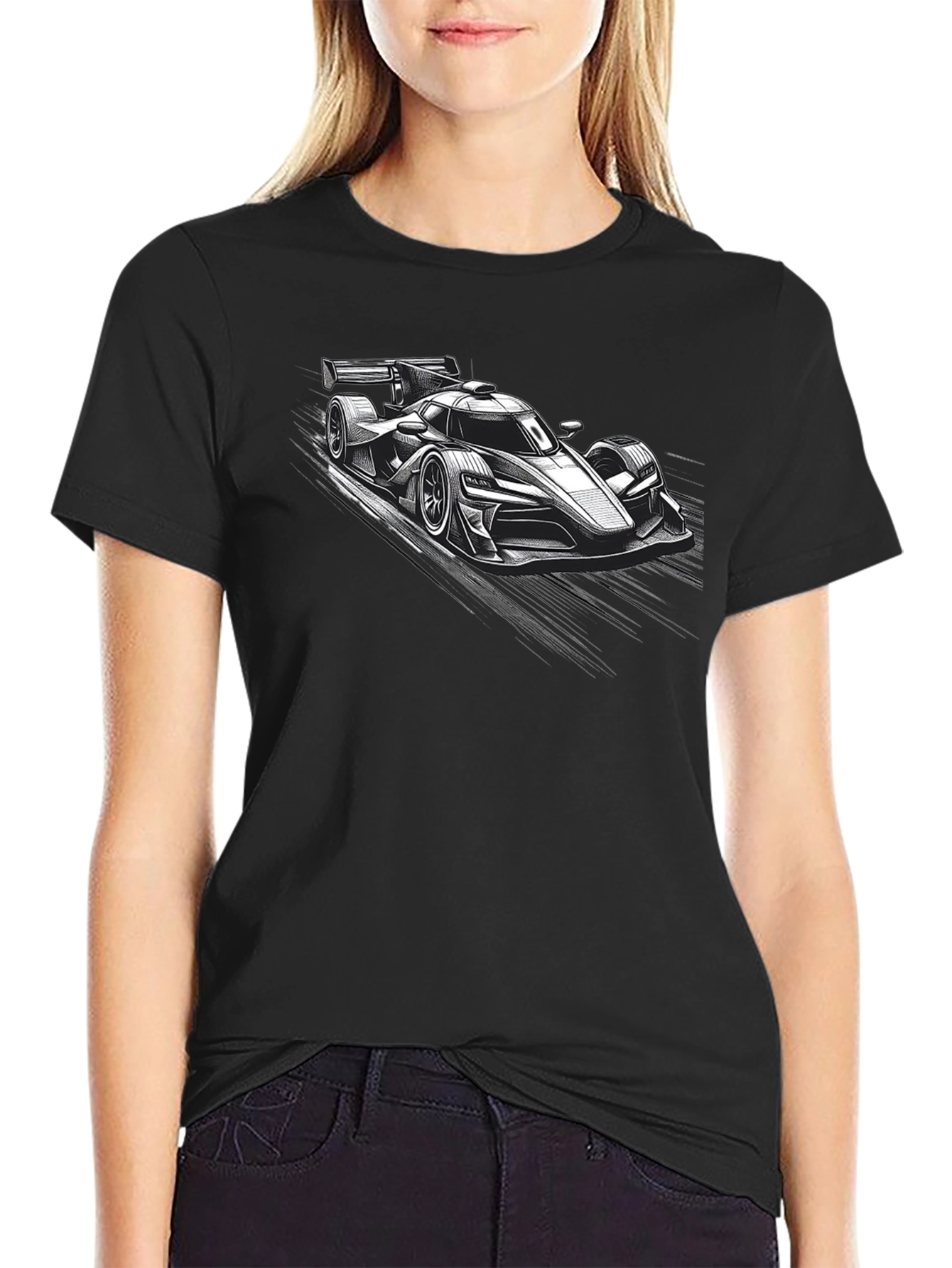 Racing Car Graphic Black T-Shirt