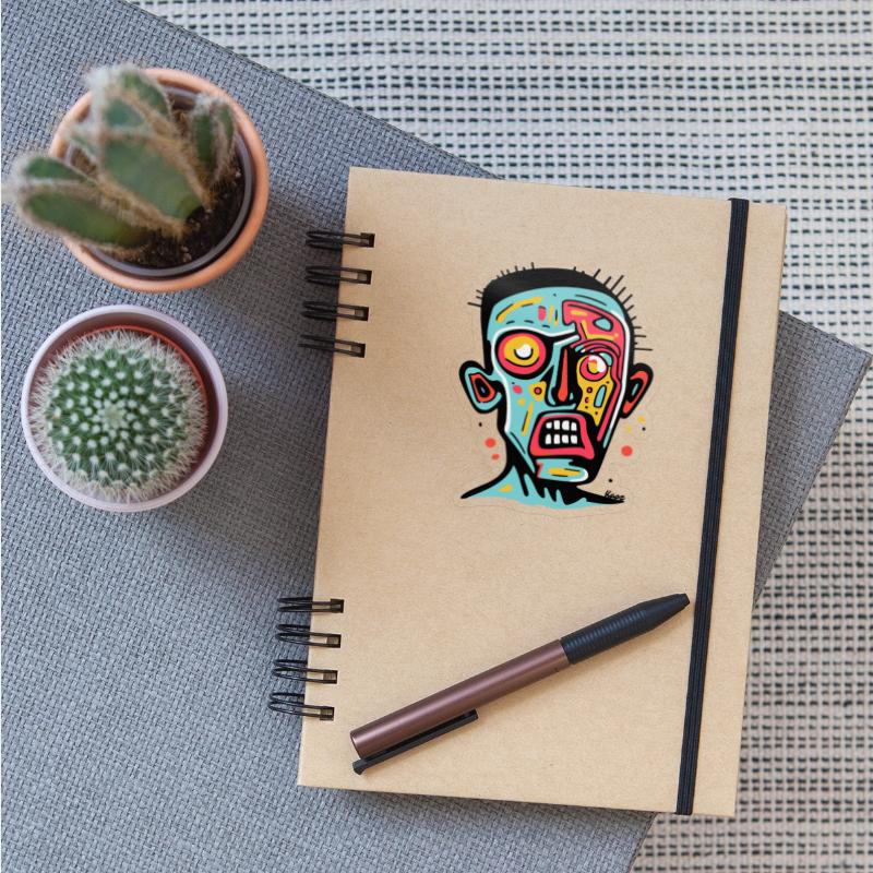 Colorful abstract face bold graphic art