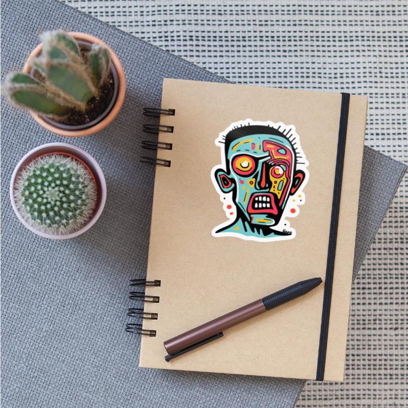 Colorful abstract face bold graphic art