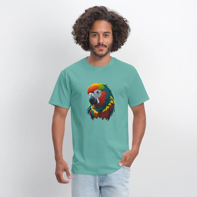 Colorful and vibrant exotic parrot illustration