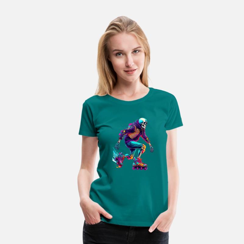 Colorful Skeleton Skater with Rollerblades