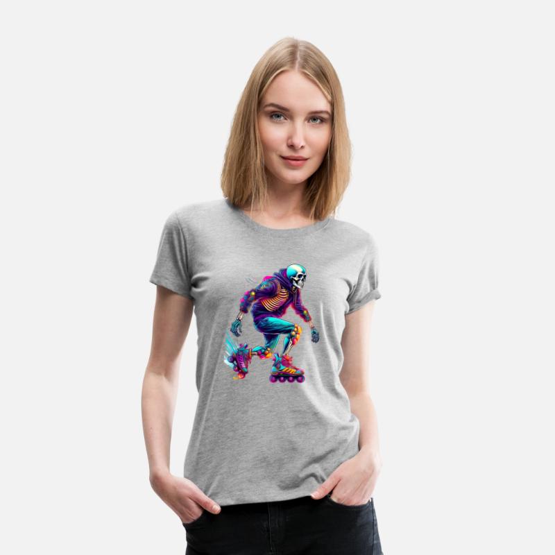 Colorful Skeleton Skater with Rollerblades