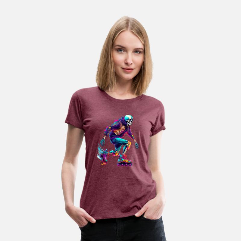 Colorful Skeleton Skater with Rollerblades
