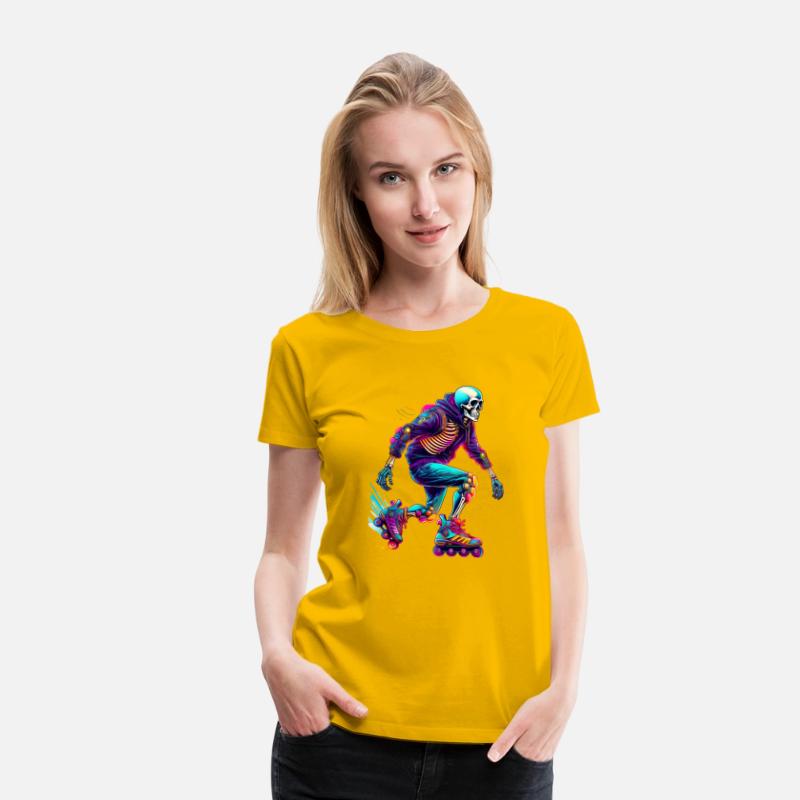 Colorful Skeleton Skater with Rollerblades