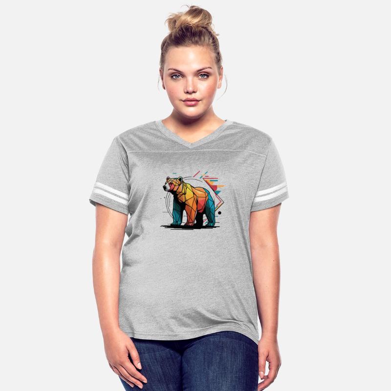 Colourful Geometric Abstract Bear