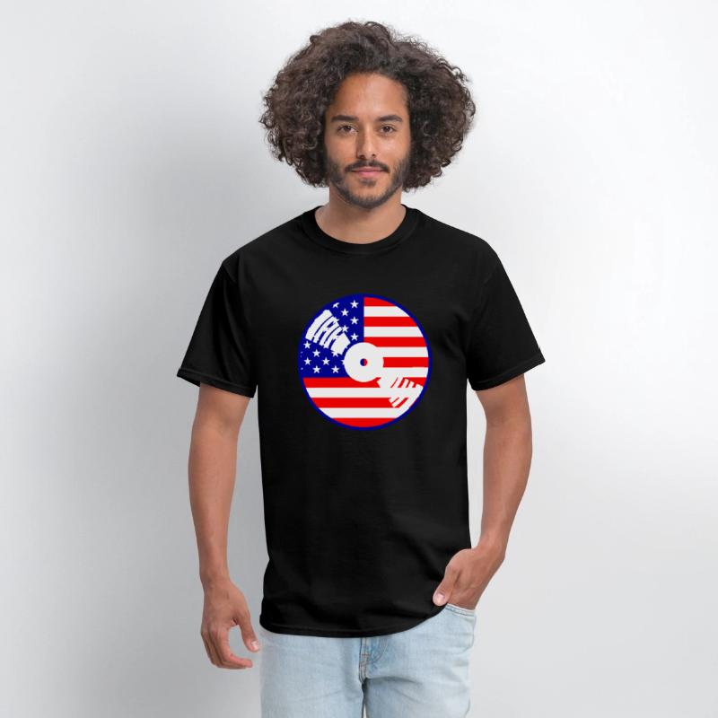 Cool USA Flag America Vinyl Music Record DJ Party