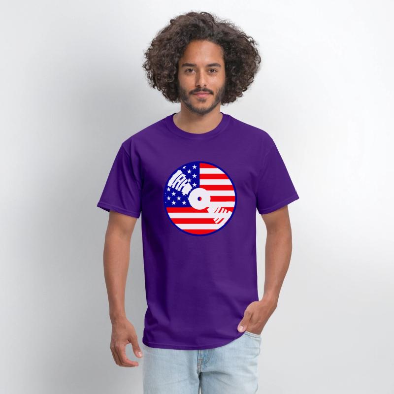 Cool USA Flag America Vinyl Music Record DJ Party