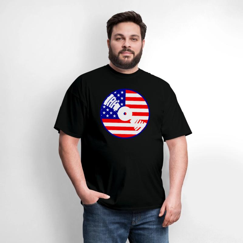 Cool USA Flag America Vinyl Music Record DJ Party
