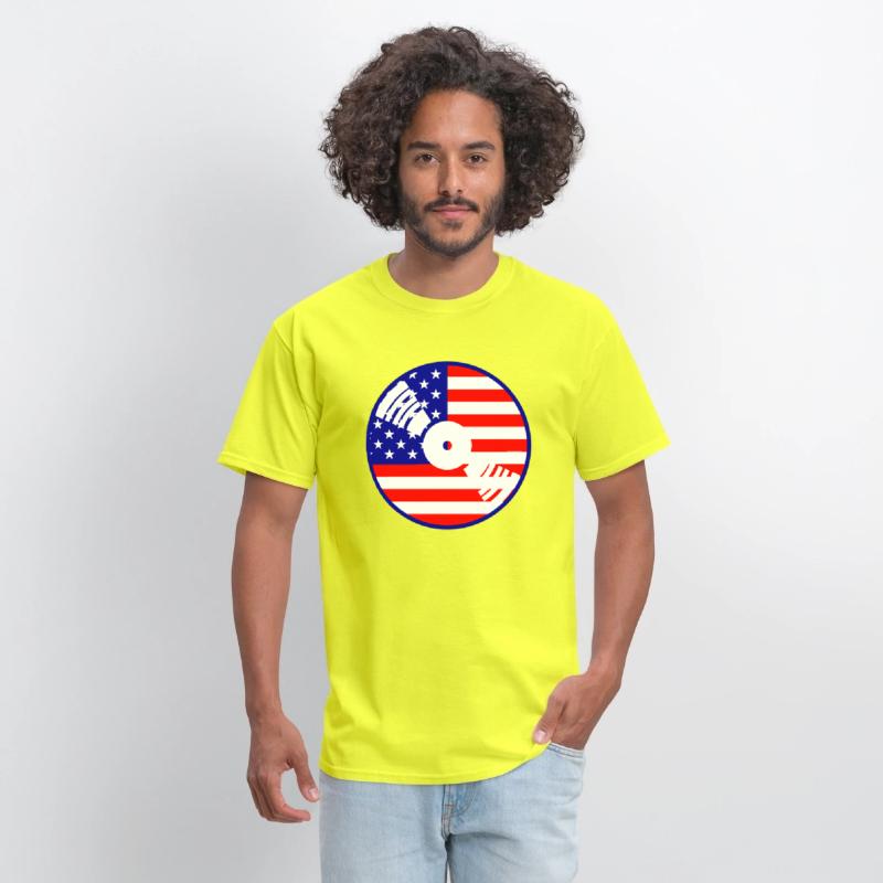 Cool USA Flag America Vinyl Music Record DJ Party