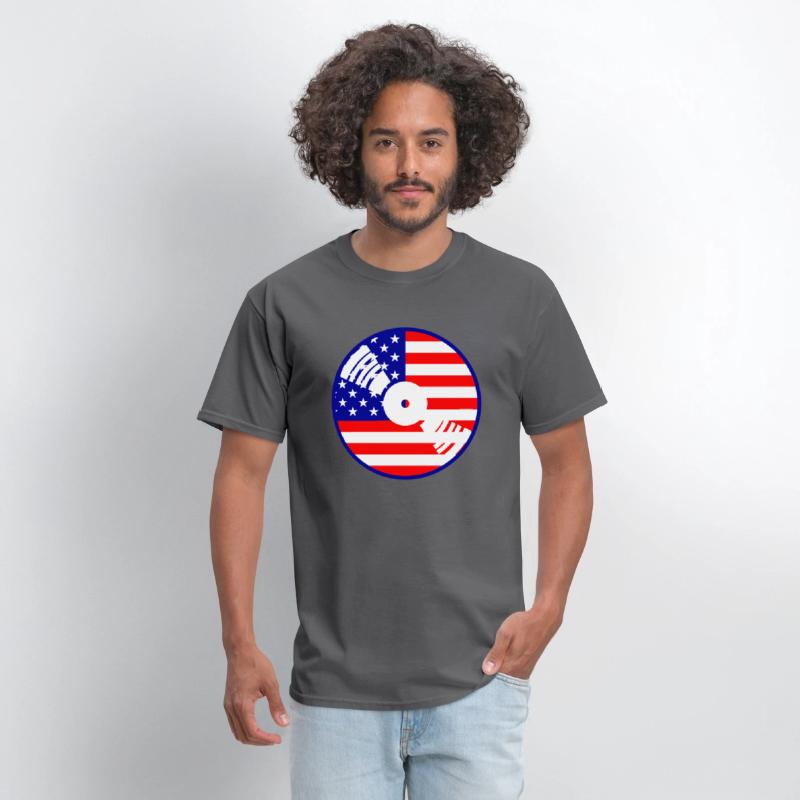 Cool USA Flag America Vinyl Music Record DJ Party