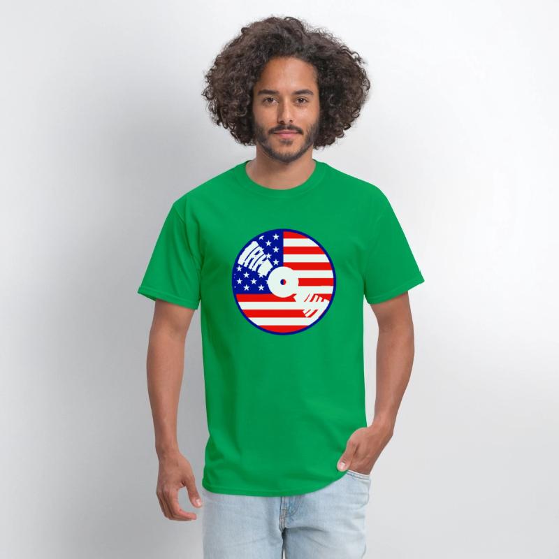 Cool USA Flag America Vinyl Music Record DJ Party