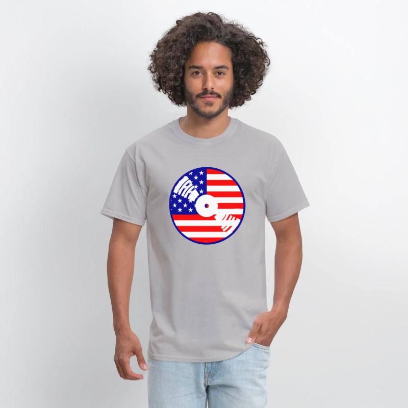 Cool USA Flag America Vinyl Music Record DJ Party
