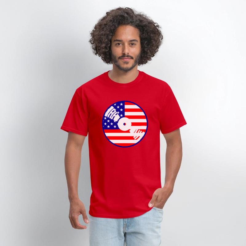 Cool USA Flag America Vinyl Music Record DJ Party