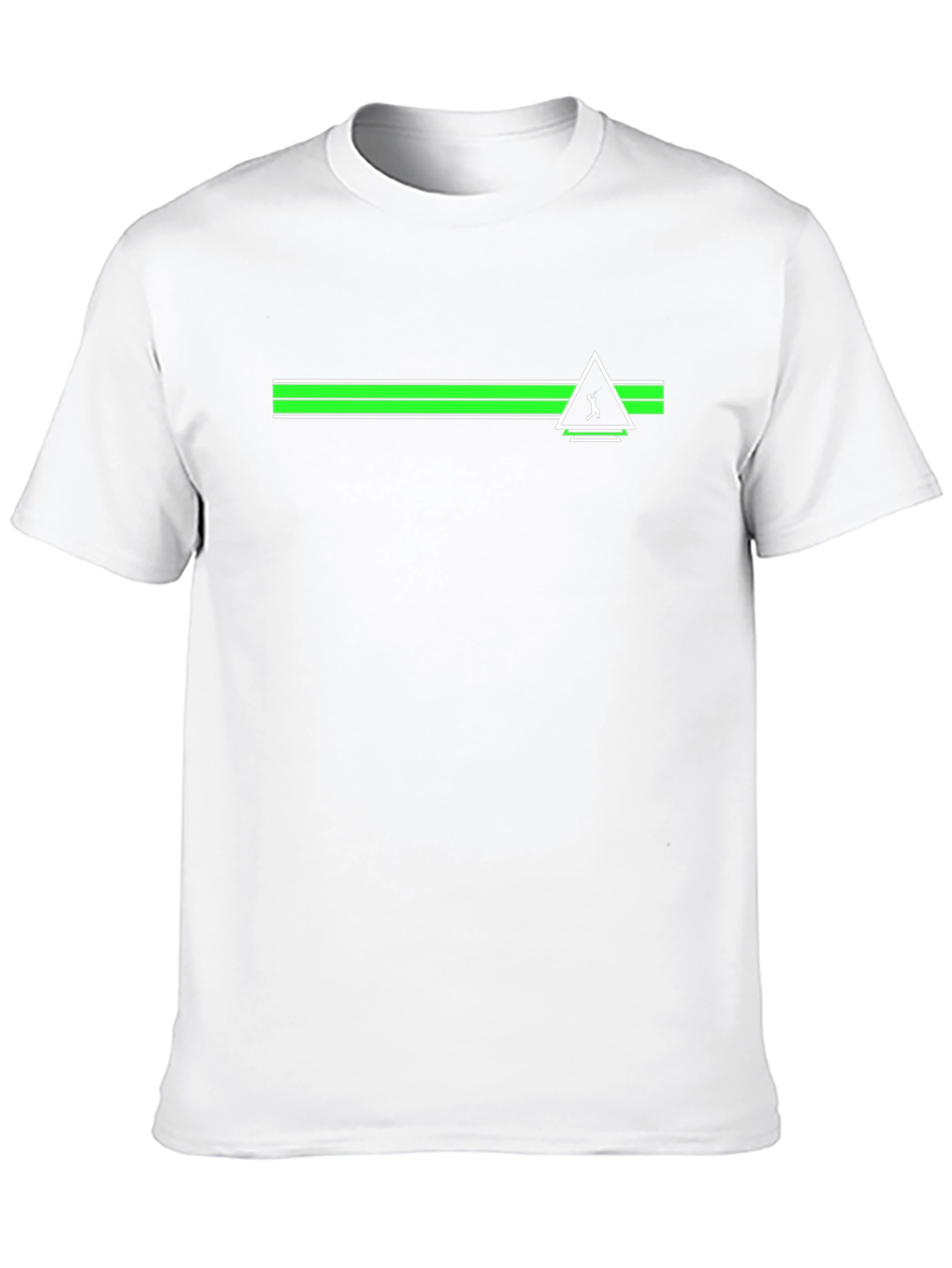 Stylish Black Tee with Green Stripe and Icon