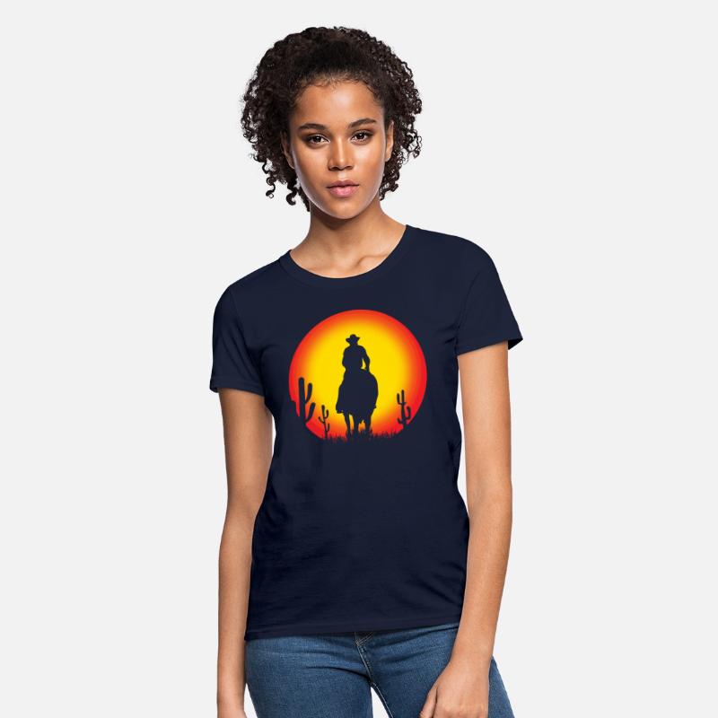 cowboy on horse - sunset