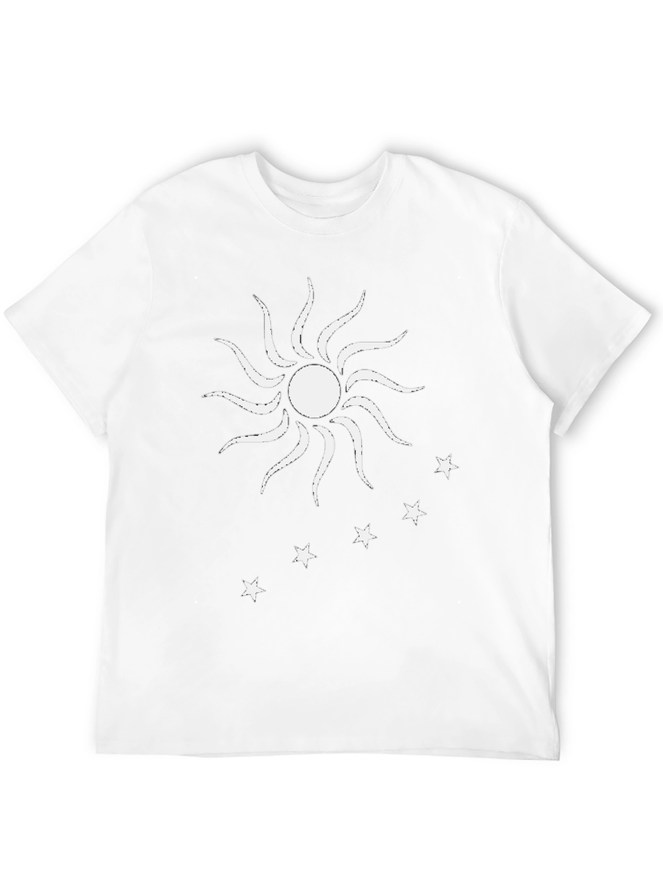 Sun & Stars Graphic Tee - Black Cotton Blend