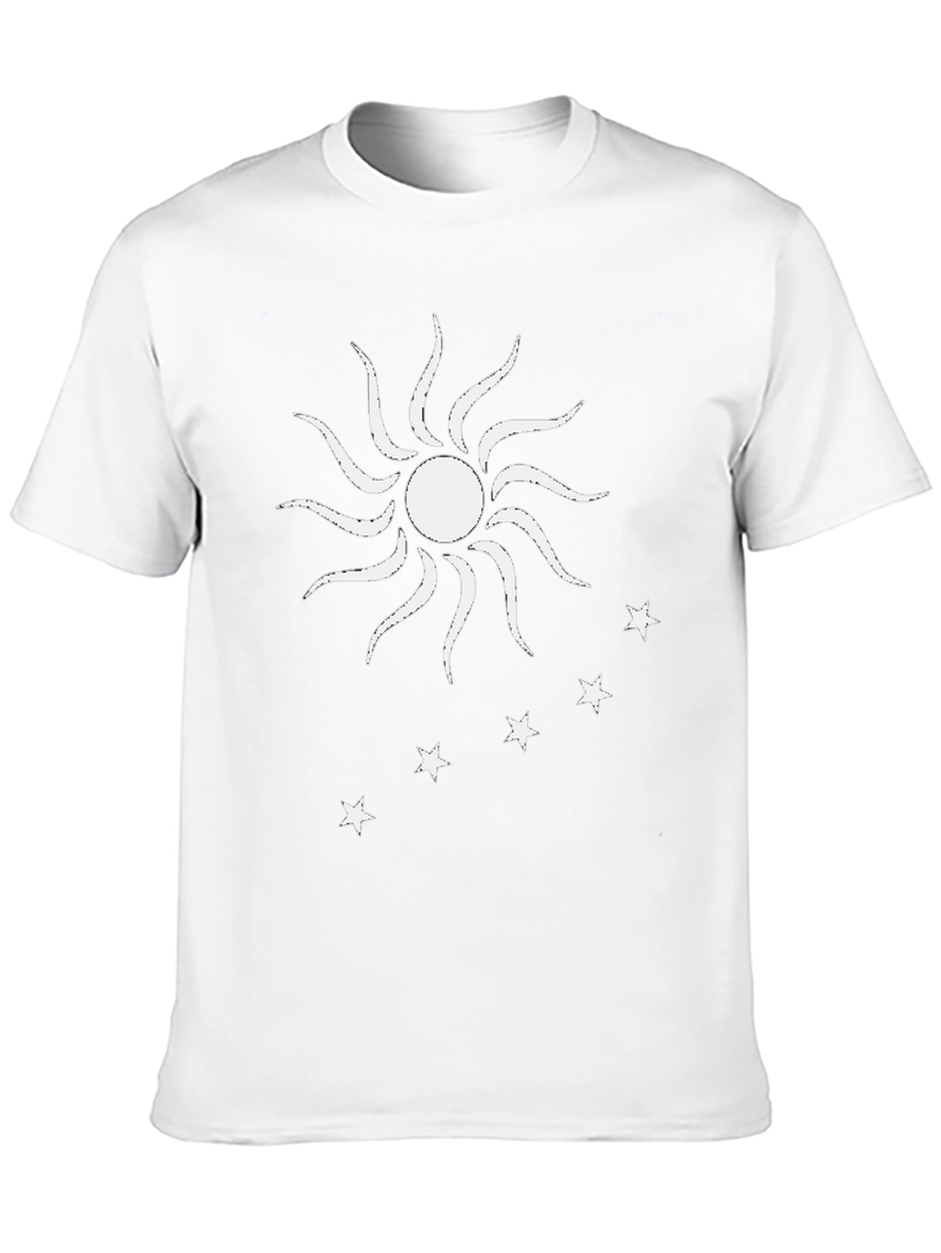 Sun & Stars Graphic Tee - Black Cotton Blend