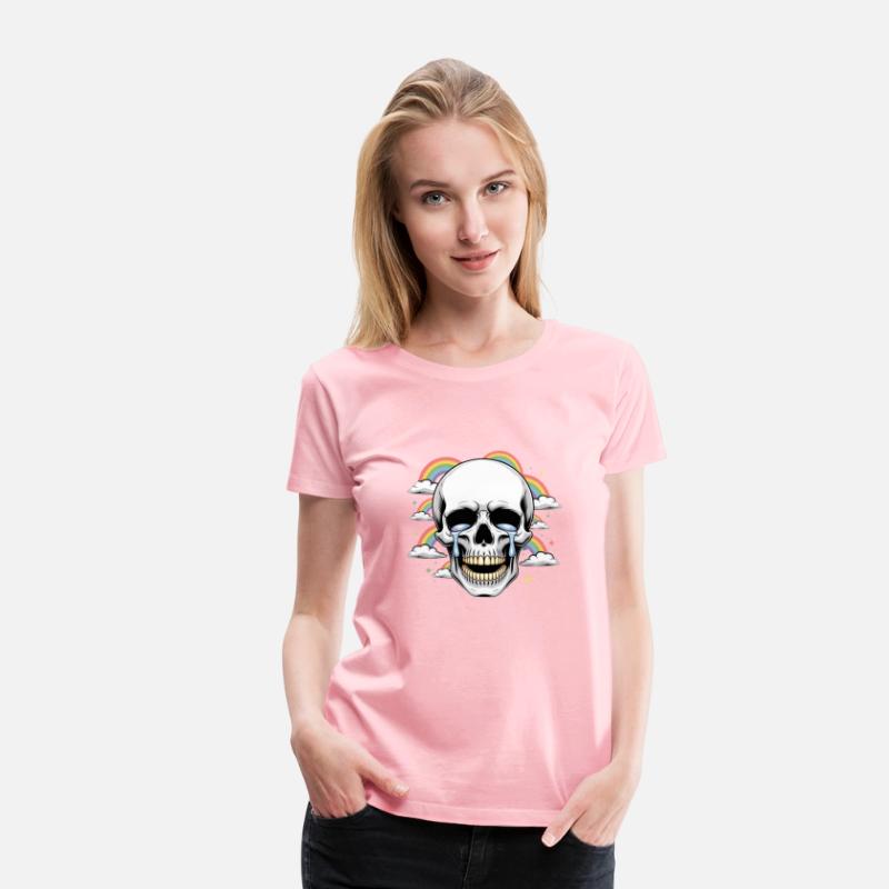 Crying Skull with Rainbows – Dark Humor Aesthetic