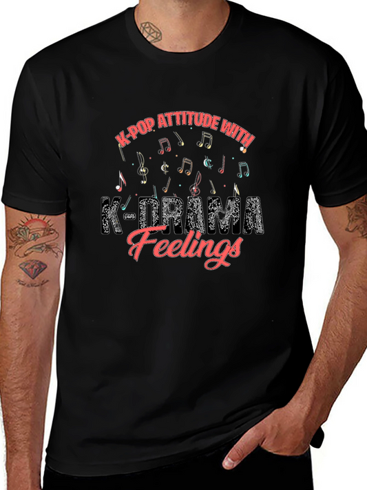 K-Pop Attitude K-Drama Feelings Black Graphic Tee