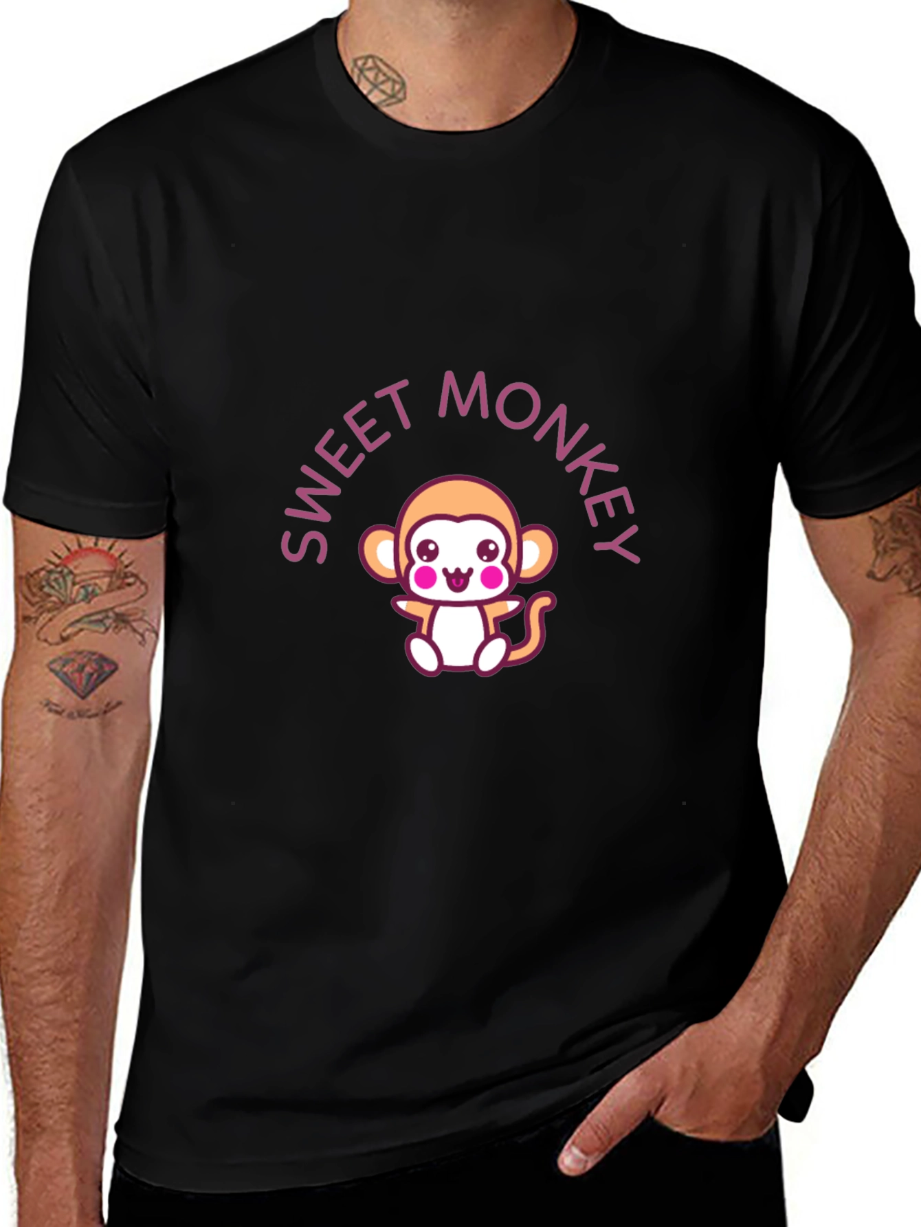 Sweet Monkey Graphic Tee - Black T-Shirt
