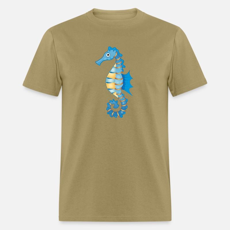 cute blue seahorse in comic style