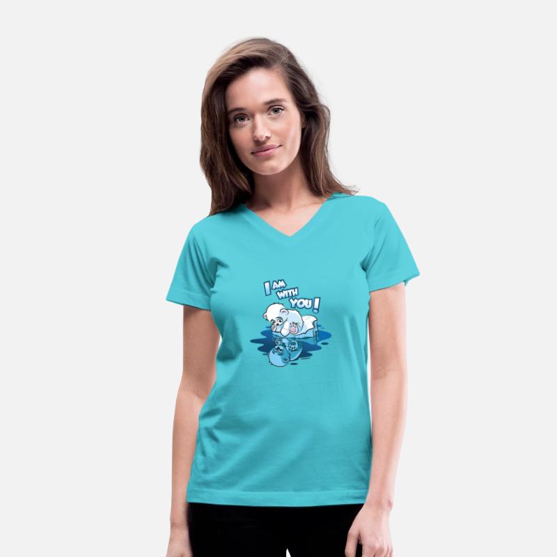 Cute little polar bear on ice flock mirror image