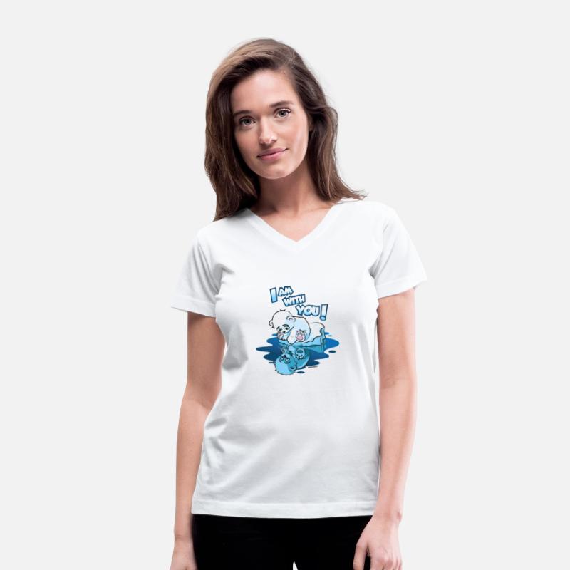 Cute little polar bear on ice flock mirror image