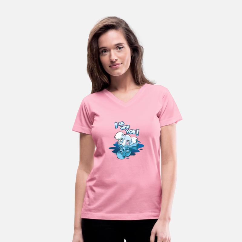 Cute little polar bear on ice flock mirror image