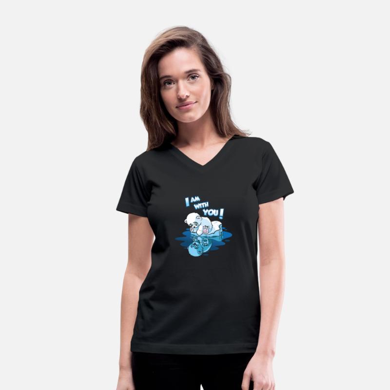 Cute little polar bear on ice flock mirror image