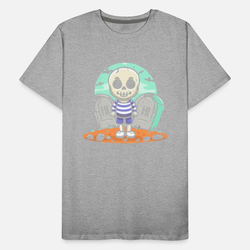 Cute skeleton boy in the graveyard saying hi