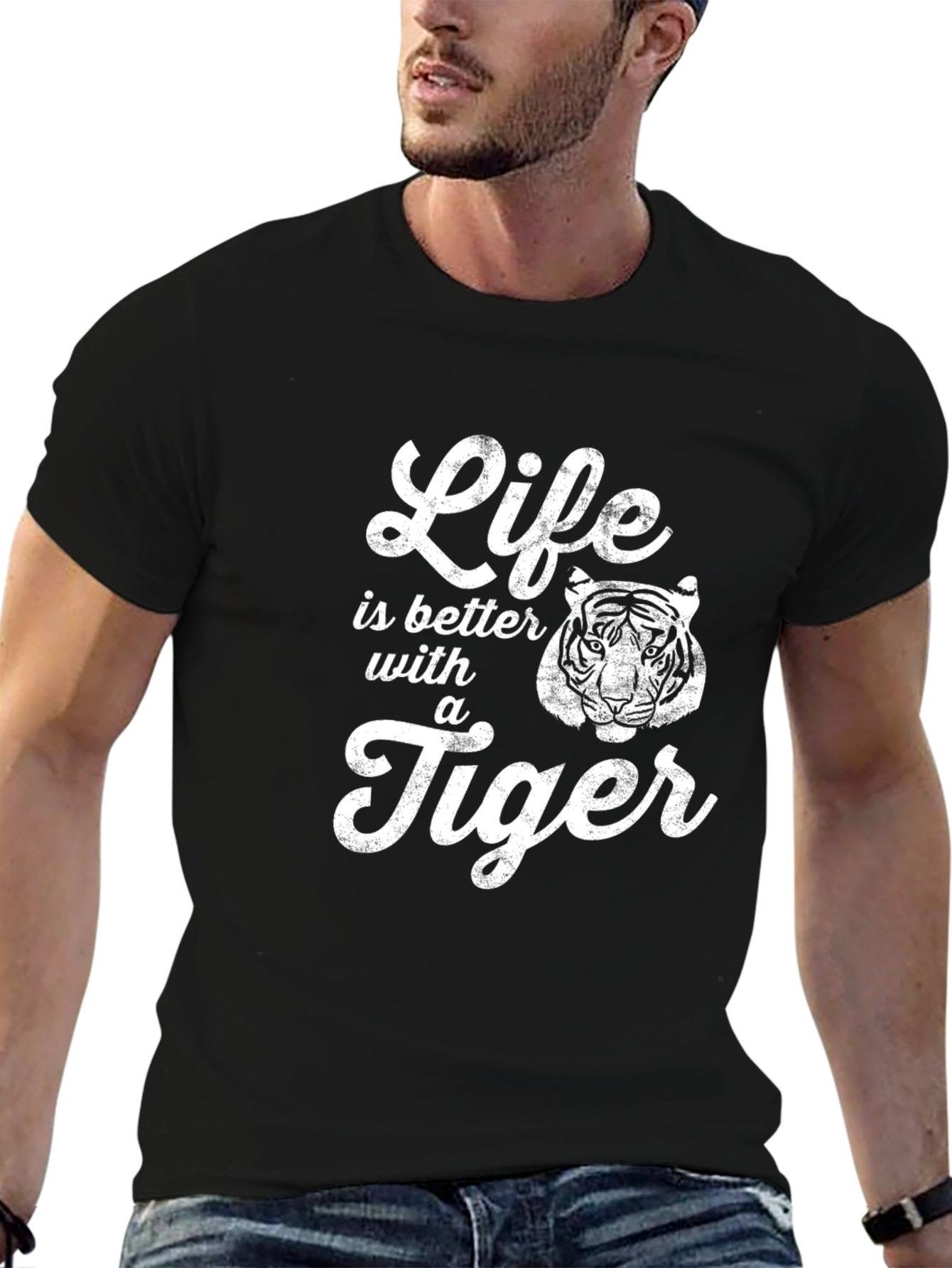 Life is Better with a Tiger Graphic T-Shirt
