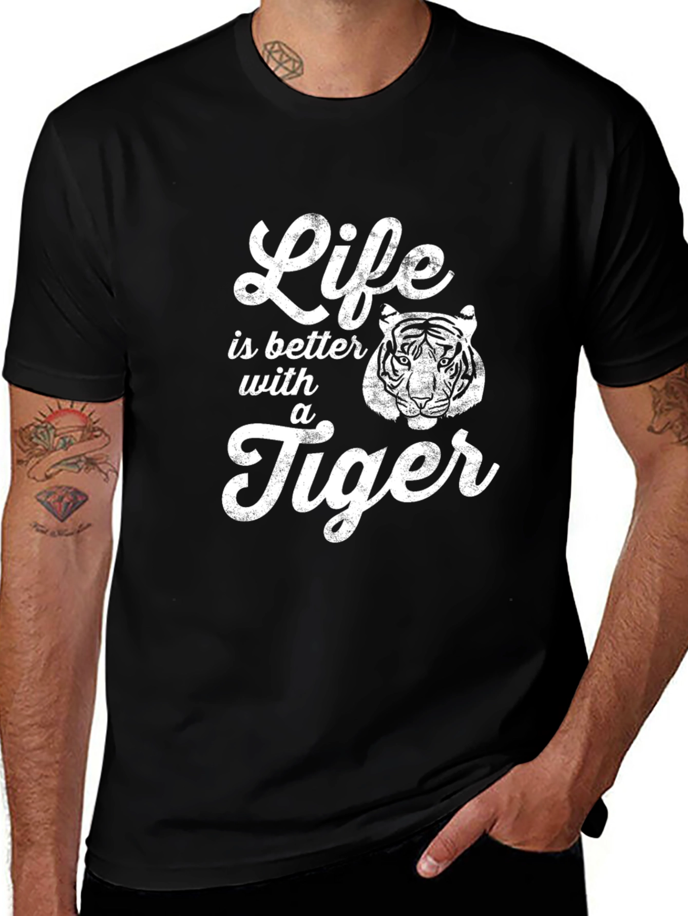 Life is Better with a Tiger Graphic T-Shirt