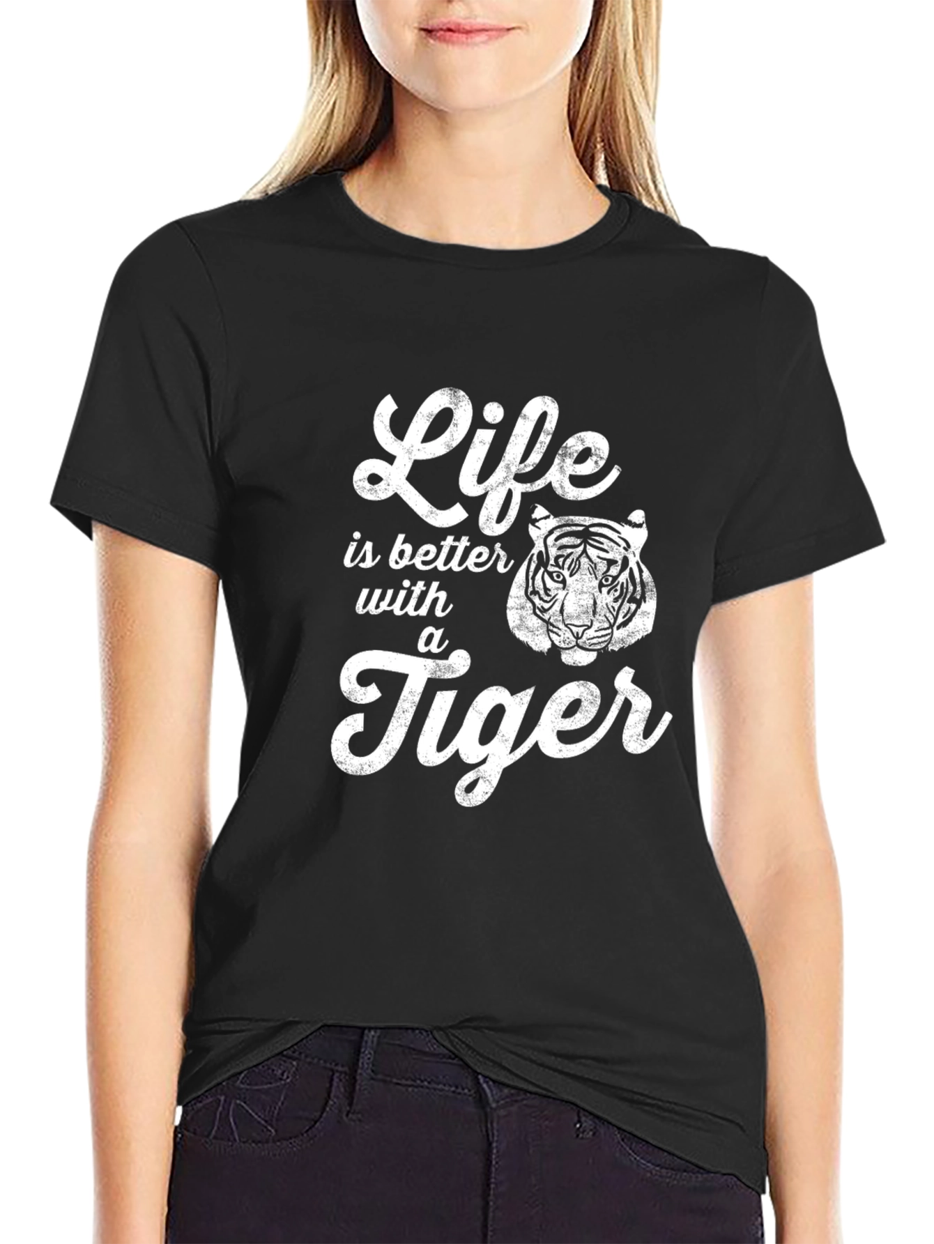 Life is Better with a Tiger Graphic T-Shirt