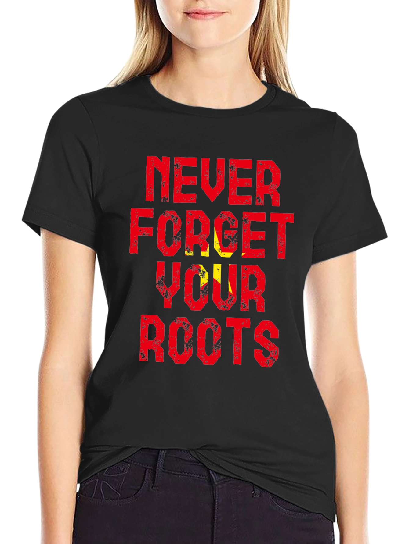 Never Forget Roots Graphic Tee - Black