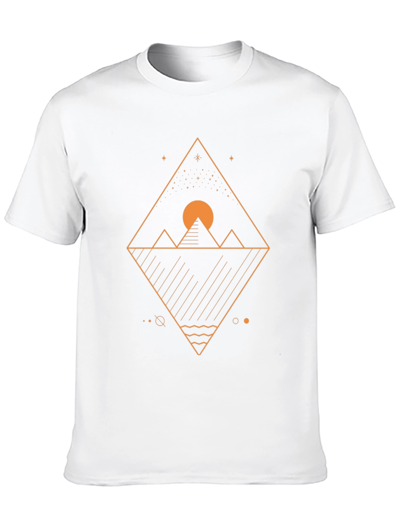 Geometric Pyramid Graphic Tee - Black